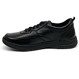 Чоловічі чорні шкіряні кросівки на шнурівці Міда 112544(1) розмір 40, фото 2