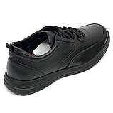 Чоловічі чорні шкіряні кросівки на шнурівці Міда 112544(1) розмір 40, фото 7