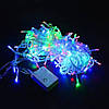Гірлянда «Нитка» 18м 200 LED від мережі на білому дроті, RD-7141, Різнокольорова / Світлодіодна новорічна гірлянда, фото 5