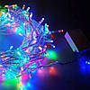 Гірлянда «Нитка» 18м 200 LED від мережі на білому дроті, RD-7141, Різнокольорова / Світлодіодна новорічна гірлянда, фото 9