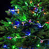 Гірлянда «Нитка» 18м 200 LED від мережі на білому дроті, RD-7141, Різнокольорова / Світлодіодна новорічна гірлянда, фото 2