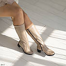 Демісезонні бежеві жіночі шкіряні чоботи бежевого кольору 36-41, фото 5