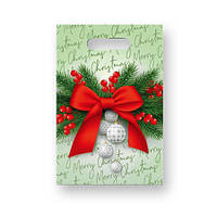 Пакети новорічні поліетиленові із ручкою "банан" 20х30 "Червоний бант" Комсерв 100 шт/уп. новорічна упаковка