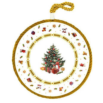 Підставка під гаряче порцелянова новорічна круглої форми Arca