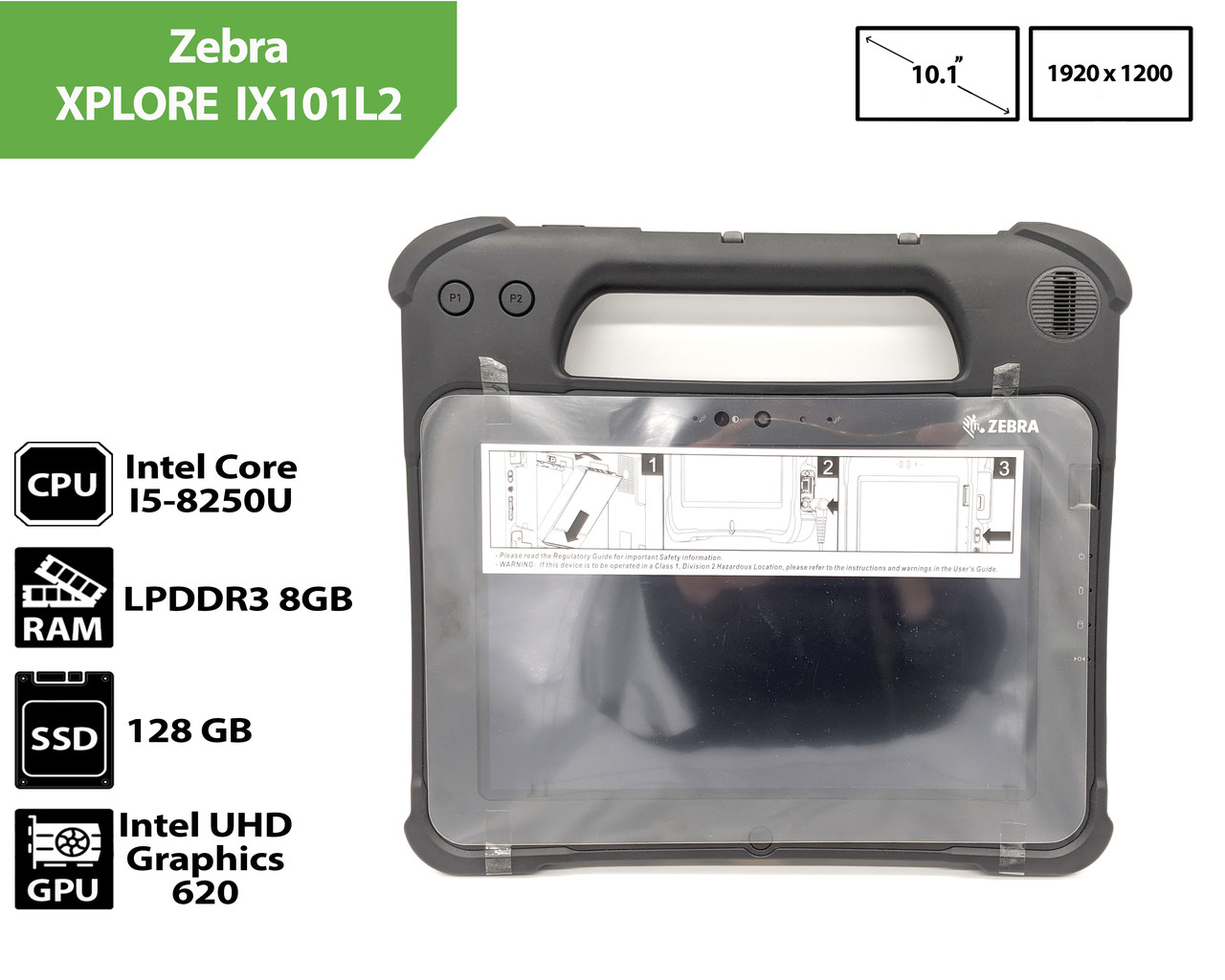 Планшет Zebra XPLORE IX101L2 (10.1"(1920x1200)/Intel Core I5-8250U/DDR3 8Gb/SSD 128Gb) зі сканером QR-кодів, фото 1