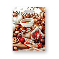 Новорічний пакет із прорубною ручкою 28,5х38 "Пряничний будиночок" Комсерв 25 шт/уп.