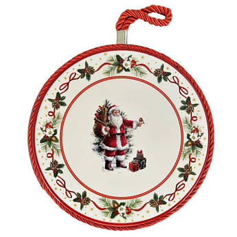 Підставка під гаряче порцелянова кругла з новорічним малюнком Arca