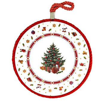 Підставка під гаряче порцелянова біла з малюнком ялинки Arca