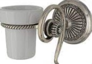 Стаканчик для зубних щіток із срібної латуні 10х13 см Stilars Италия 141643