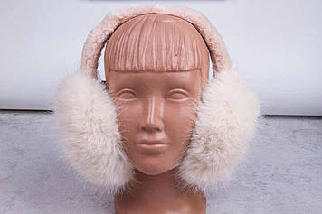 Навушники хутряні, теплі, пухнасті, бежеві