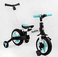 Велосипед-трансформер Best Trike колеса PU 10'', батьківська ручка, знімні педалі