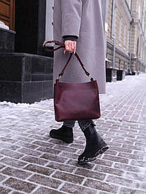 Велика жіноча шкіряна сумка "Шопер Шарлотт" із натуральної шкіри | Подарунок мамі, подрузі, на День Народження