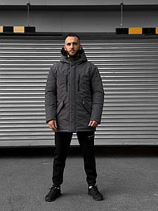 Зимова чоловіча куртка на пуху Gard графіт подовжена XL