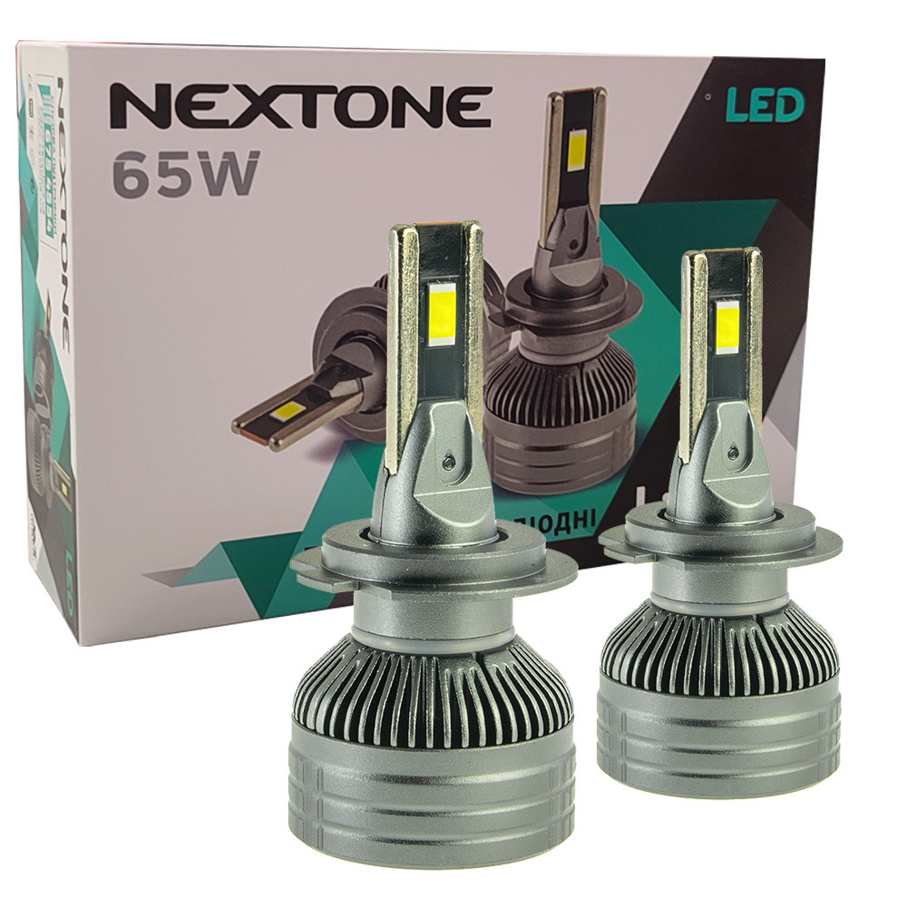 Лампа світлодіодна для фар Nextone LED H7 6000K 14000LM L8 2 шт комплект, фото 1