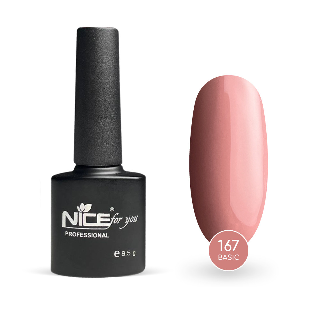 Гель-лак Nice for you Основна №167 Пудрово-рожевий 8.5 г
