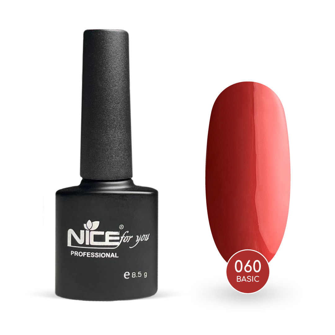 Гель-лак Nice for you Основна №060 Червоний 8.5 г