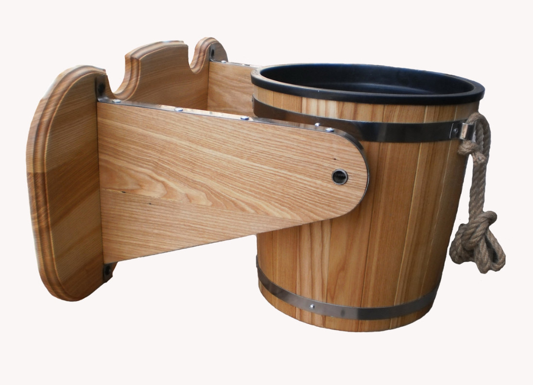 Відро водоспад 10 л з ясена з пласт. вставкою, фото 1