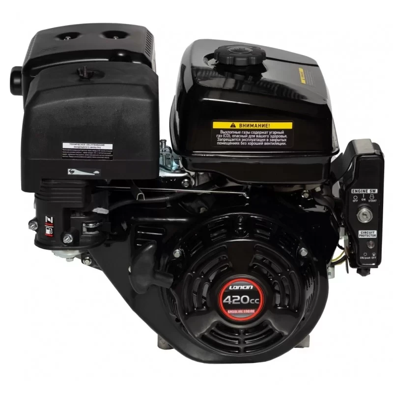 Двигун бензиновий LONCIN G420FD (шпонка, вал 25 мм, 13,0 л.с.) Євро5, ел. стартер