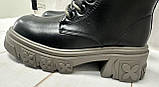 Дитячі підліткові зимові черевики на овчин clibee чорні 32-36, фото 3