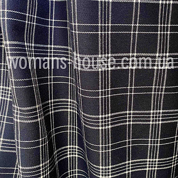 Костюмна (брючна) тканина Шотландка Темно-синій