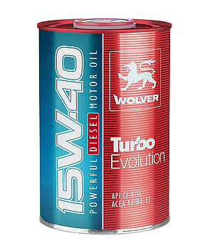 Моторне масло WOLVER Turbo Evolution 15w40 CI-4/SL, 1л Для сучасного автотранспорту і стаціонарних двигунів