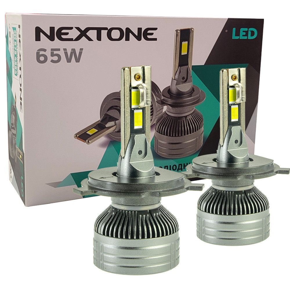 Лампа світлодіодна для фар Nextone LED H4 6000K 14000LM L8 2 шт комплект, фото 1