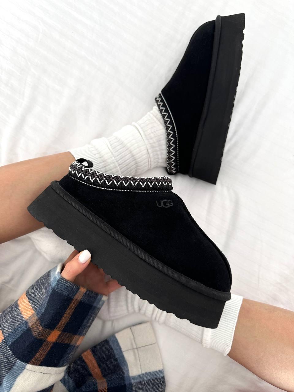 Зимові Жіночі Черевики UGG Tasman Platform Black | чорні з контрастним оздобленням, розміри 36–41