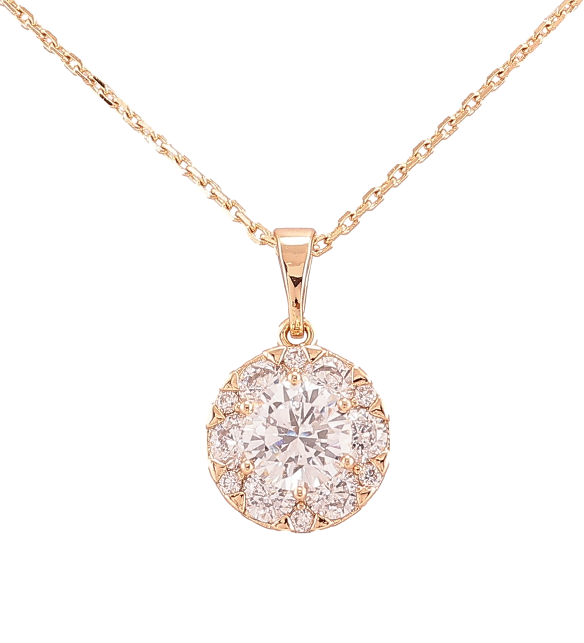 Кулон на ланцюжку Xuping Позолота 18K «Інкрустація цирконієм» довжина 40-46см х 1мм