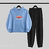 Теплий жіночий костюм джоггери та худі з принтом "Я керую цим цирком", фото 4