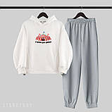 Теплий жіночий костюм джоггери та худі з принтом "Я керую цим цирком", фото 7