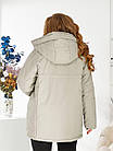 Куртка жіноча зимова з канюшоном NOBILITAS 50 - 60 бежева, фото 2