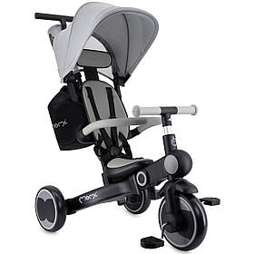 Велосипед триколісний з батьківською ручкою MoMi SOLIVIA Grey 4в1 Сірий