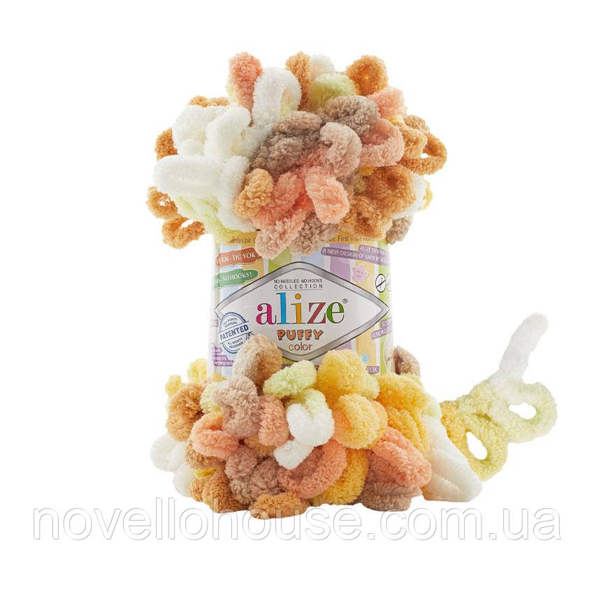 Alize Puffy Color (Алізе Пуффі Колор) № 6528 (пряжа, нитки для в'язання руками)