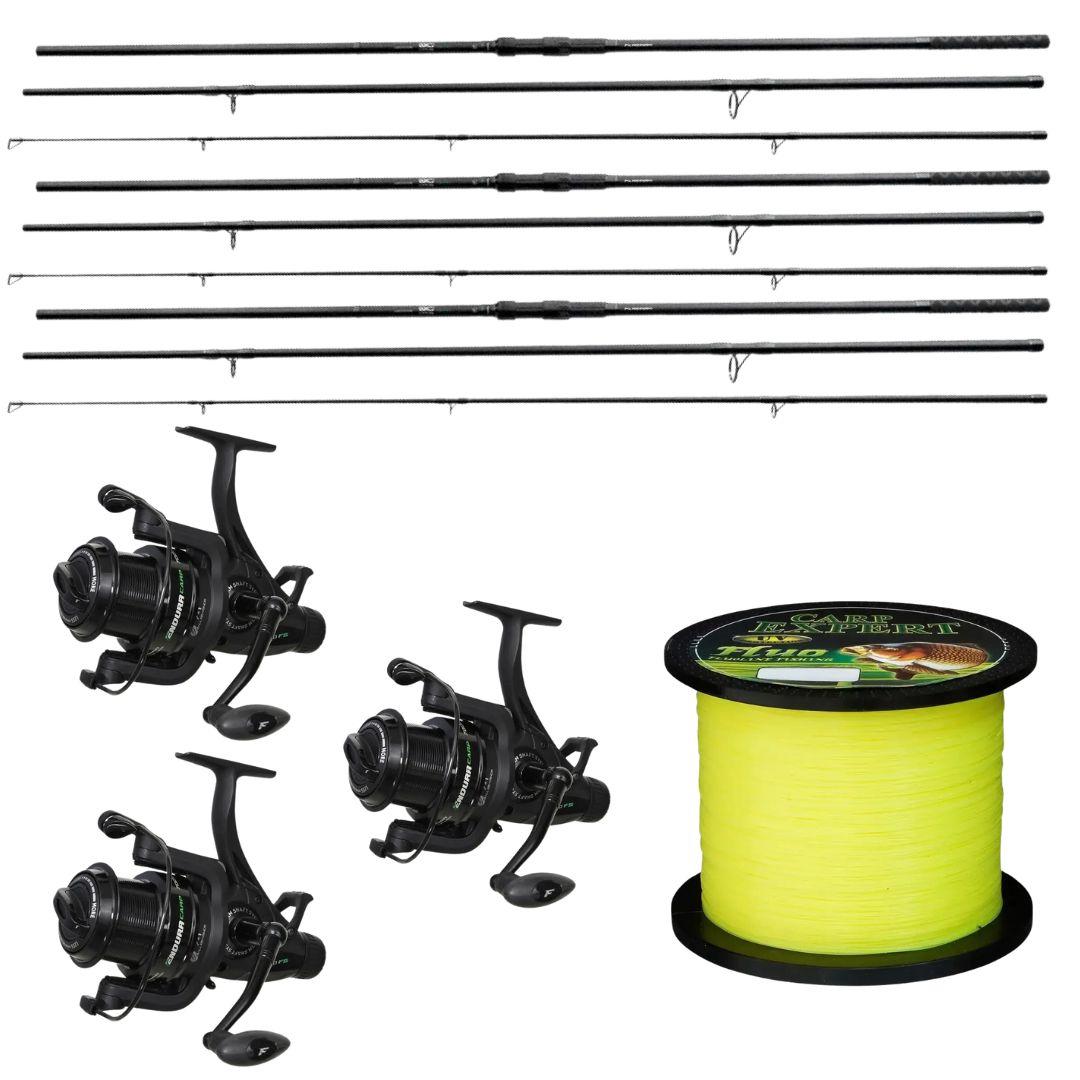 Карповий набір: Flagman Sensor Big Game Carp NGS вудлища + Flagman Endura Carp котушки + подарункова волосінь