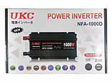Перетворювач напруги UKC 1000W 12V-220V з чистою синусоїдою для автомобільних акумуляторів, фото 4
