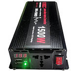 Перетворювач напруги UKC 1500W 12V-220V з чистою синусоїдою для автомобільних акумуляторів, фото 4
