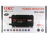 Перетворювач напруги UKC 1500W 12V-220V з чистою синусоїдою для автомобільних акумуляторів, фото 6