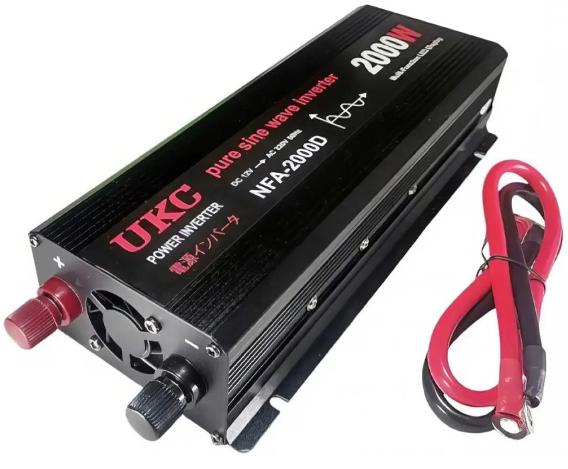 Перетворювач напруги інвертор UKC NFA-2000D 2000W 12V-220V з чистою синусоїдою для автомобіля