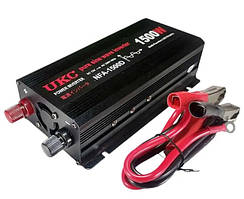 Перетворювач напруги інвертор UKC 1500W 12V-220V для автомобіля з чистою синусоїдою