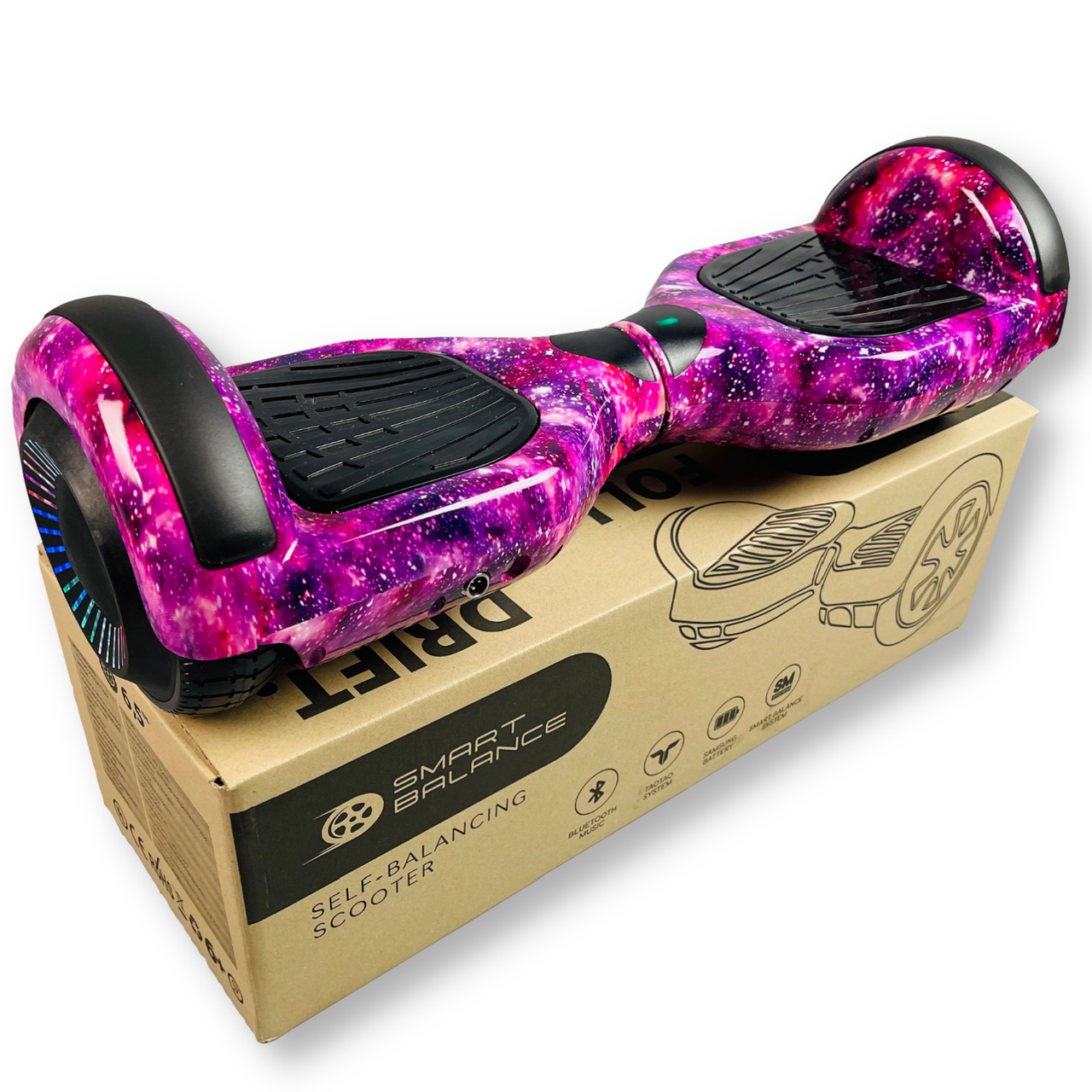Гіроборд SMART BALANCE U6 Pro 2024 6.5" Фіолетовий космос + Bluetooth колонка і підсвітка колес