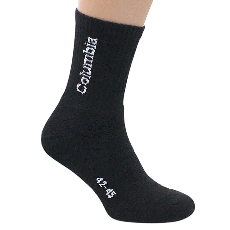 Зимові чоловічі термошкарпетки чорні високі теплі вовняні шкарпетки Columbia Travel Black 42-45, фото 1