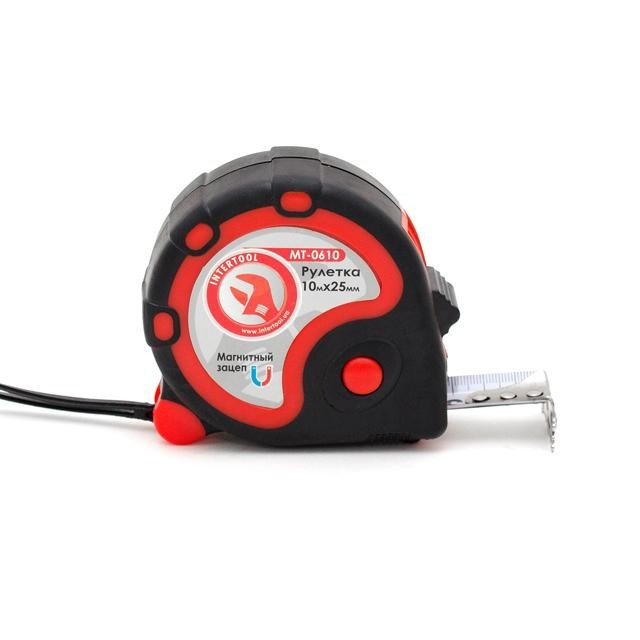 Рулетка сталева з фіксатором 10м INTERTOOL МТ-0610