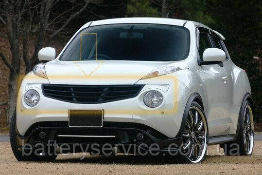 Решітка радіатора для Nissan Juke 2010 – 2014 (до рестайлінгу) Чорний пластик, фото 1