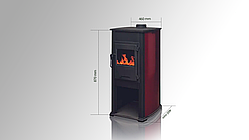 Сталева піч камін на дровах Termosistem "ELEGANT" 9 кВт 60кг 460х460х870мм (верхній димар)