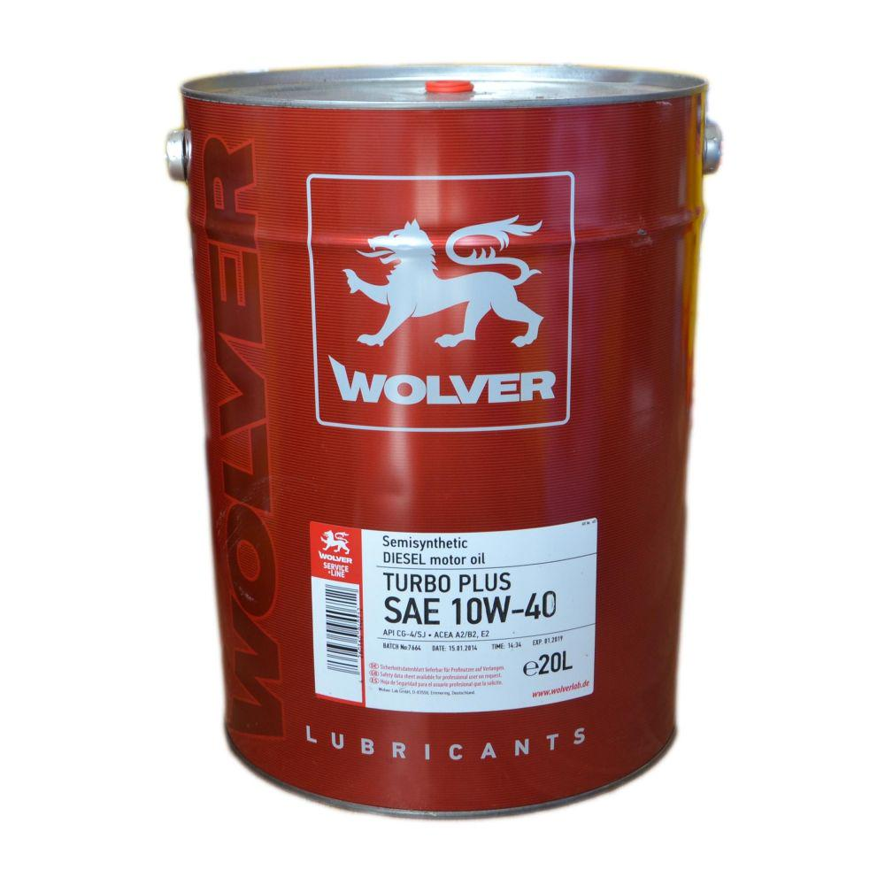 Моторне масло WOLVER Turbo Plus 10w40 CG-4/SJ, 5л Для всесезонного застосування в змішаних автопарках 20