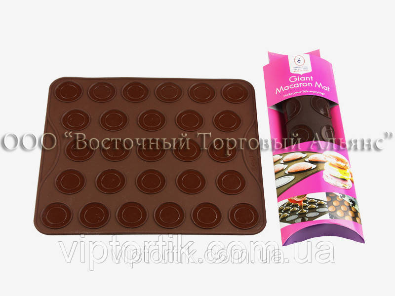 Силіконовий килимок для печива Макаронс 29х26 см, фото 1