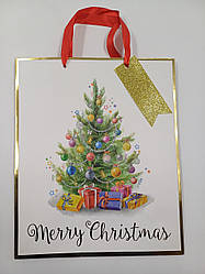 Пакет подарунковий паперовий "Новорічний" 12 шт/уп, ціна за 1 уп.  (розмір 25*30*13)