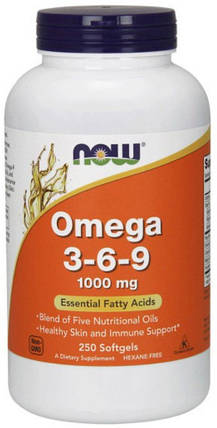 Жирні кислоти NOW Foods Omega 3-6-9 250 капсул, фото 1