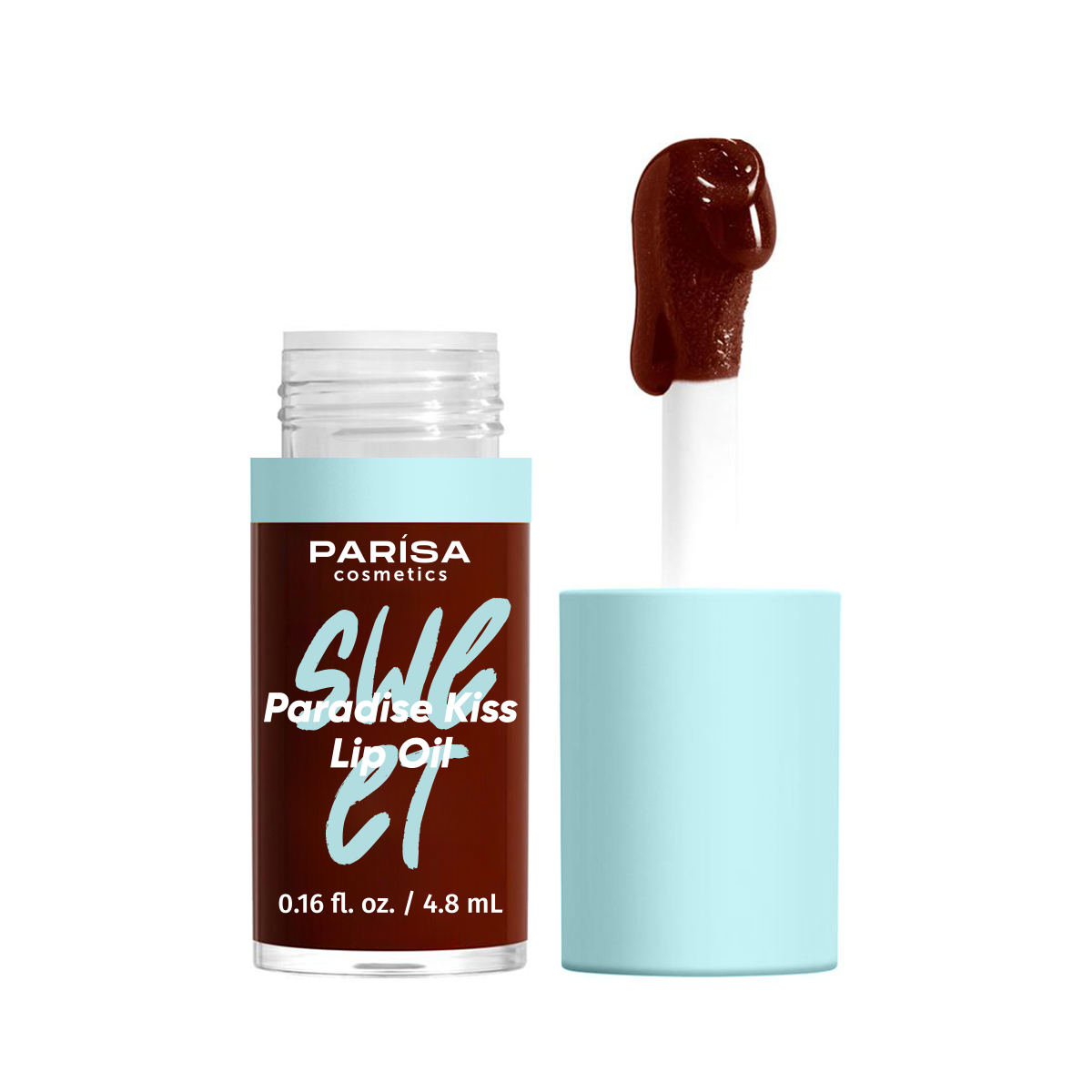 Блиск-олійка для губ Parisa Cosmetics Sweet Paradise Kiss Lip Oil №05 Chocolate, фото 1