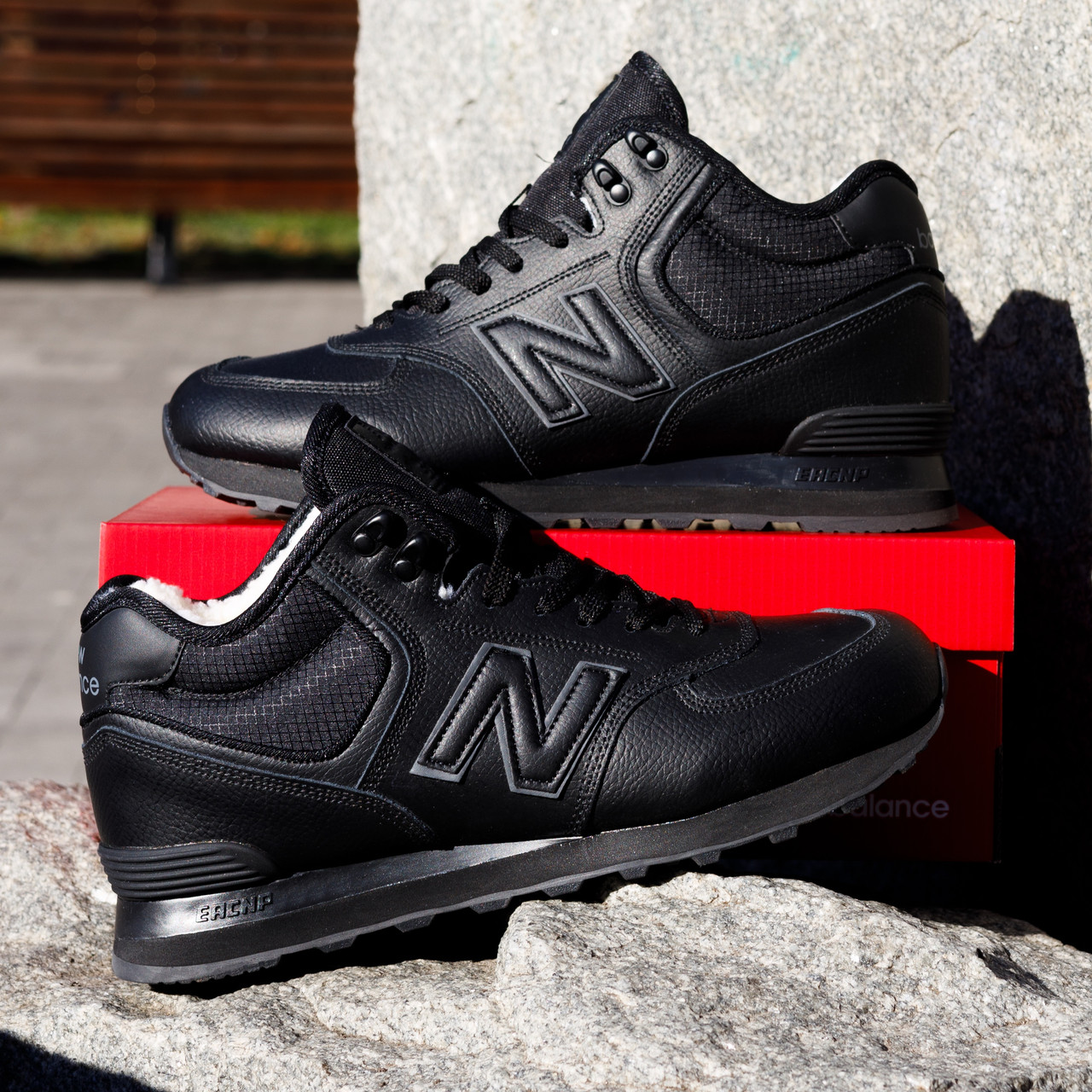 ЗИМОВІ кросівки черевики New Balance 574 шкіряні з хутром, фото 1